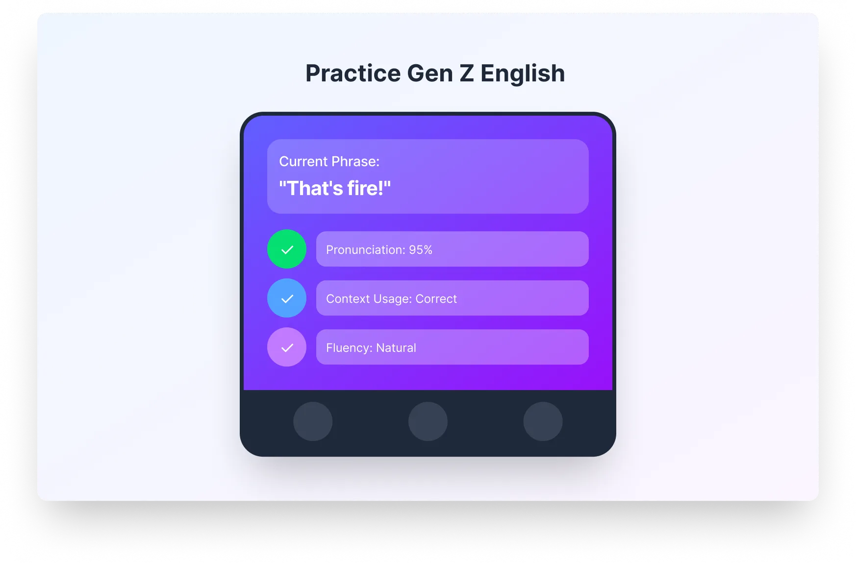 Gen-Z-Englischsätze mit der Sprech-App Enverson AI für natürliche Sprachgewandtheit üben