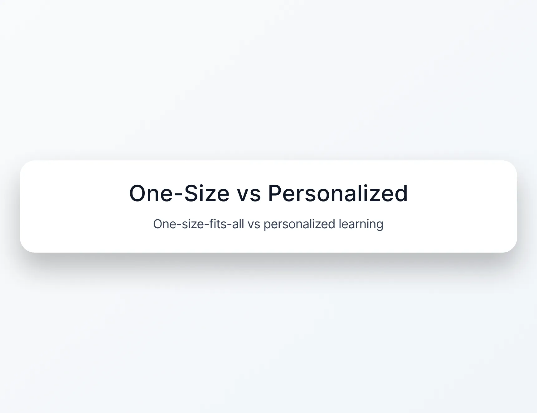 Diagram contrasting one-size-fits-all curriculum vs personalized AI-adaptive English learning path