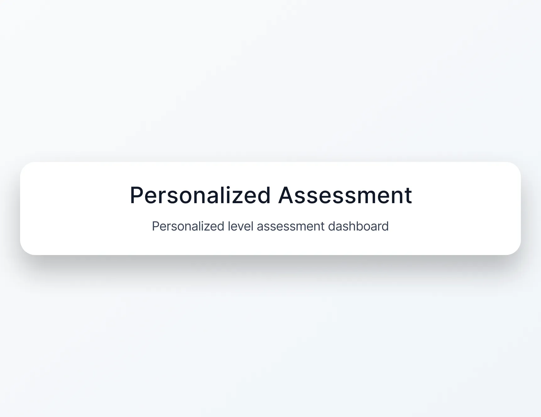 Enverson AI dashboard showing personalized English learning level assessment, goals, and gap analysis
