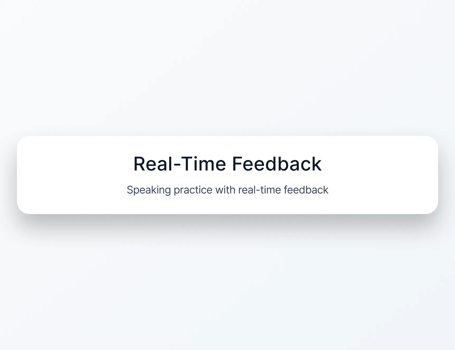Pantalla de práctica de habla de Enverson AI con feedback en tiempo real sobre gramática, fluidez y pronunciación