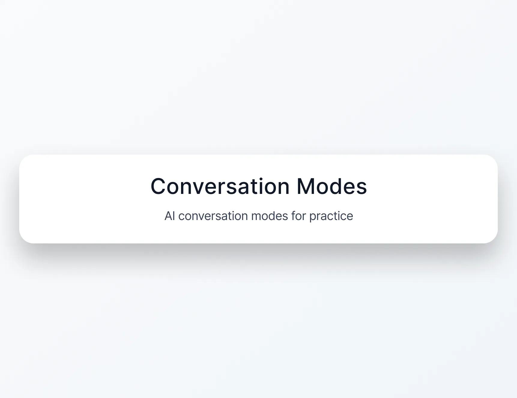 Vista dividida de los modos de conversación con IA: simulación de reuniones, charla libre y club de conversación para practicar inglés