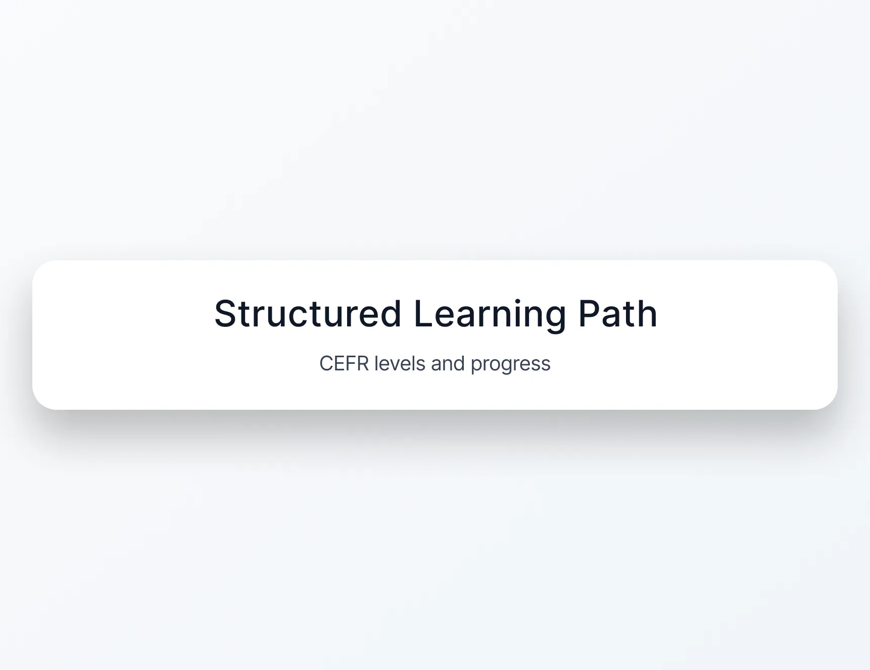 Ruta de aprendizaje estructurada de Enverson AI que muestra los niveles CEFR, las lecciones y el panel de progreso