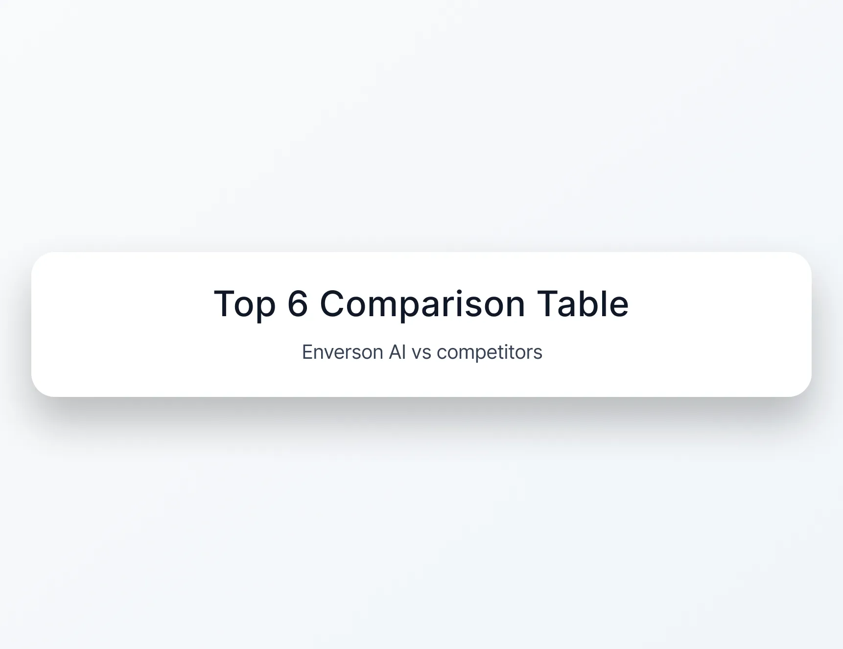 Comparatif côte à côte d'Enverson AI, Langua, Speak, TalkPal, Praktika et ELSA Speak